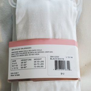 black and white girls tights. 2 pairs
